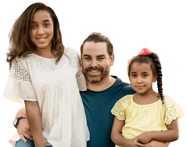 Brown dad & his two lovely daughters
